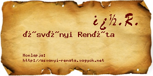 Ásványi Renáta névjegykártya
