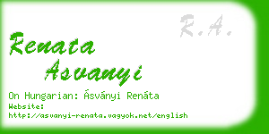 renata asvanyi business card